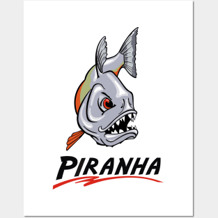 Scary Piranha Posters and Art